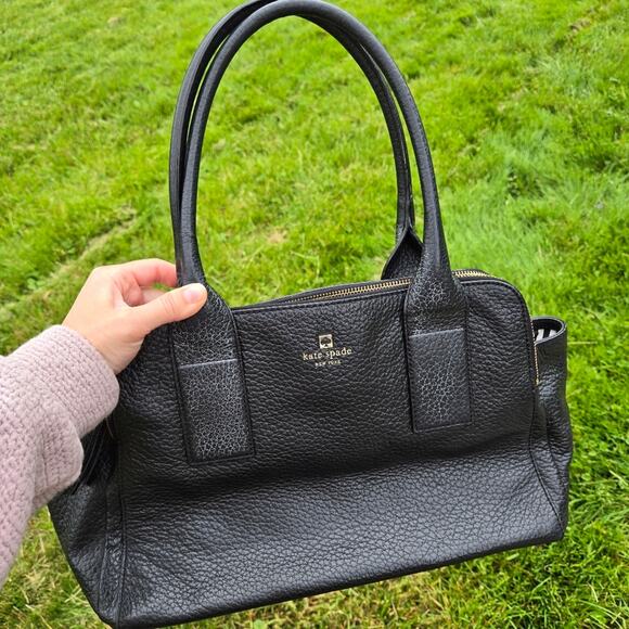 Kate Spade Southport Ave Lydia large Satchel in black pebbled leather - Picture 1 of 16